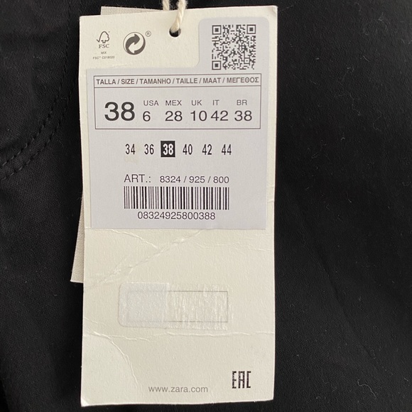 Zara Mid Rise Black Jeans Super Soft Pants - Picture 5 of 7